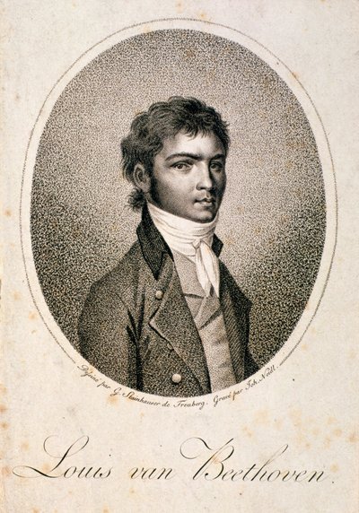 Portrait of Louis van Beethoven engraved by Johann Joseph Neidl by Georg Andreas Steinhauser